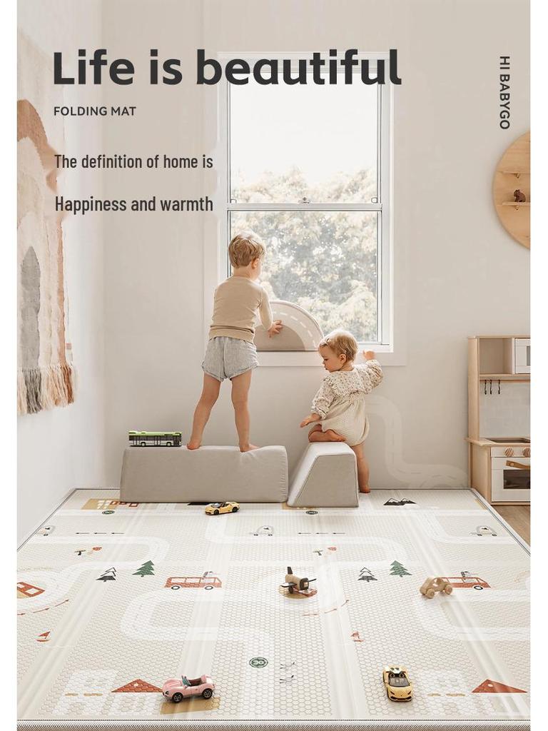 BABYGO Foldable Infant Crawling Mat - Thick XPE Foam Baby Play Mat for Home