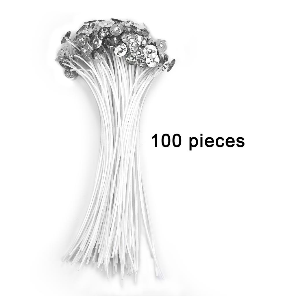 100 PCS Candle Wicks Smokeless Wax Pure Cotton Core Wax Core Holder 2.6-20cm DIY Candle Making Pre-Waxed Wicks Party Supplies