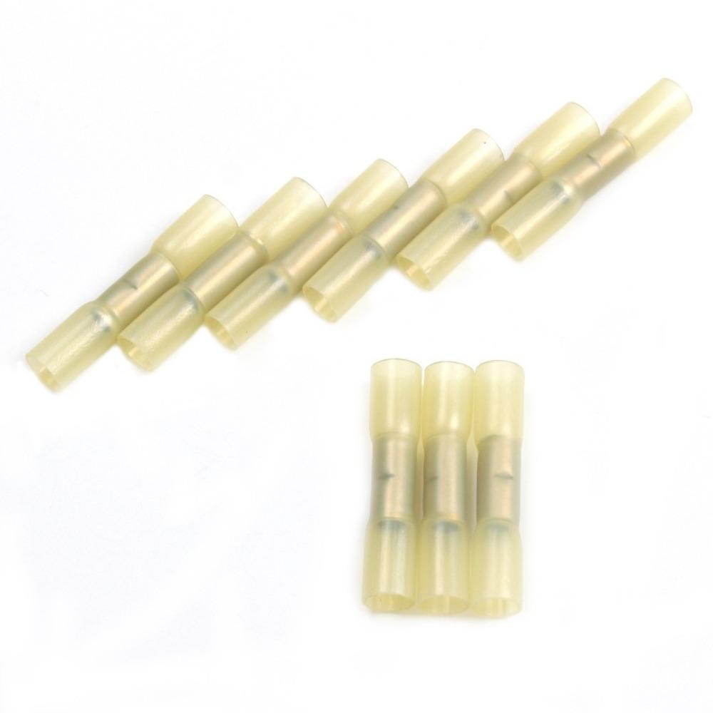 20PCS AWG 26-10 Heat Shrink Butt Wire Connectors 0.3-6.0mm2 Insulated Automobile Wire Cable Crimp Terminal Waterproof