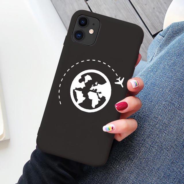 Luxury World Map Travel phone Case For iPhone XR XS Max X XS 12 11 13 Pro max SE 2020 7 8 Plus Silicone Soft airplane Cover