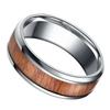 Men 8mm Retro Titamium and Wood Inlay Stainless Wedding Band Hand Accessories