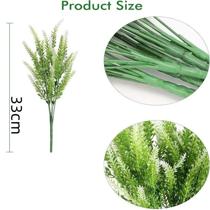 2-16PCS 5 Prong Lavender Artificial Flowers UV Resistant Fake Plant for Outdoor Garden Decor Faux Plastic Flower Home Decoration