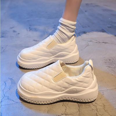 Loafers Women's 2025 Autumn and Winter New One-pedal Warm Plush Thickened Fluffy Shoes Cotton Shoes Lazy Bread Shoes