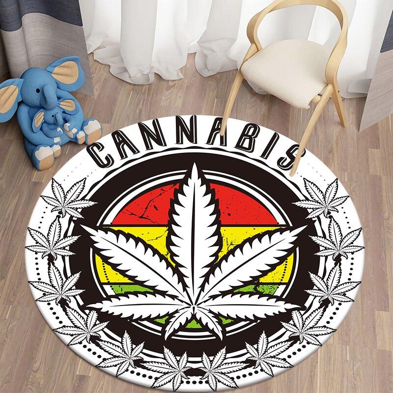 Black Cat Kawaii HD Printed Round Carpet for Living Room Rugs Camping Picnic Mats Flannel Anti-Slip Rug Yoga Mat Stranger Things