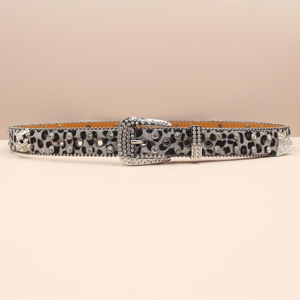 European-American Skull Rhinestone Punk Belt - Unisex Fashion Accessory