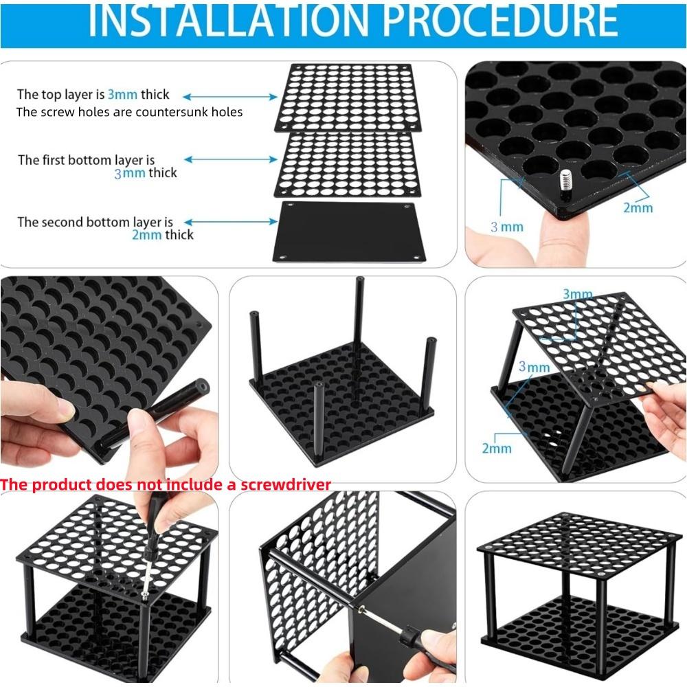 YX163 96 Holes Acrylic Paint Brush Holder Storage Rack Pencils Calligraphy Brushes Organizer Stand