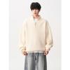 Men's Loose Knit Half-Zip Sweater - Solid Color, Stand-Up Collar, Cozy Autumn/Winter Pullover