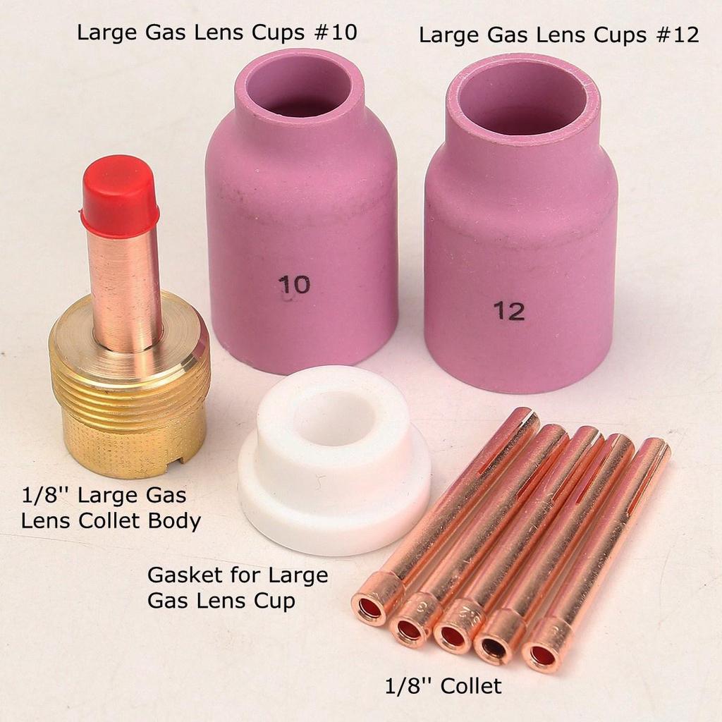 TIG Welding Stubby Gas Lens #12 Pyrex Glass Cups Supply For Tig WP-17//18//26 1//8/"