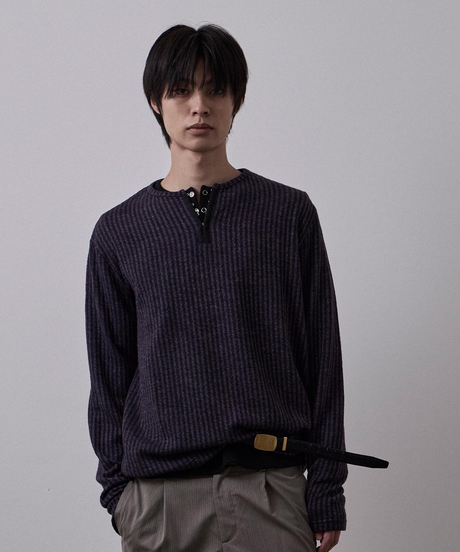 Le Ab Cove Hook Henley Neck T-Shirt Violet Violet/M