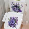 Self-adhesive Waterproof Toilet Stickers Purple Flowers Lavender for Bathroom Home Decor