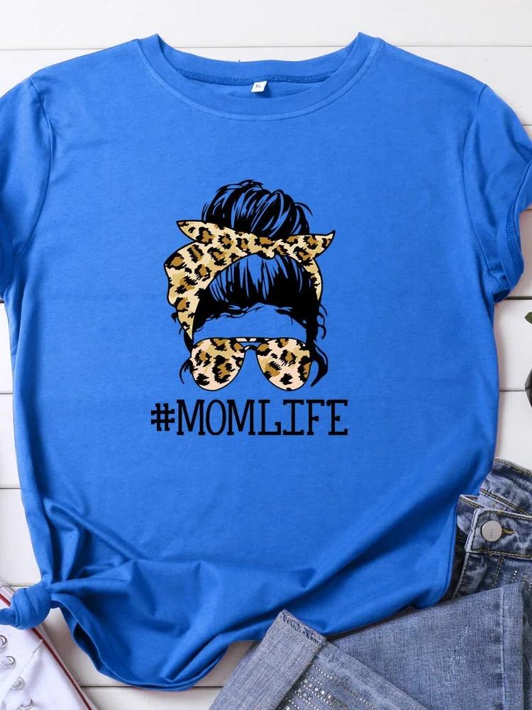 MomLife Leopard Skull Head Print Women T Shirt Short Sleeve O Neck Loose Women Tshirt Ladies Tee Shirt Tops Camisetas Mujer
