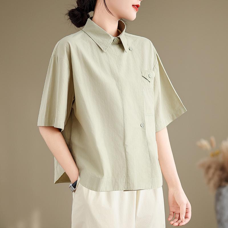DIMANAF 2026 Women Plus Size New Summer Blouse Shirt Short Sleeve Casual Loose Lady Tops Shirts Cotton Print