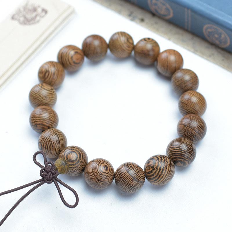 Buddhistisches Gebetsperlenarmband: 108 Hühnerflügelholz Sandelholzperlen
