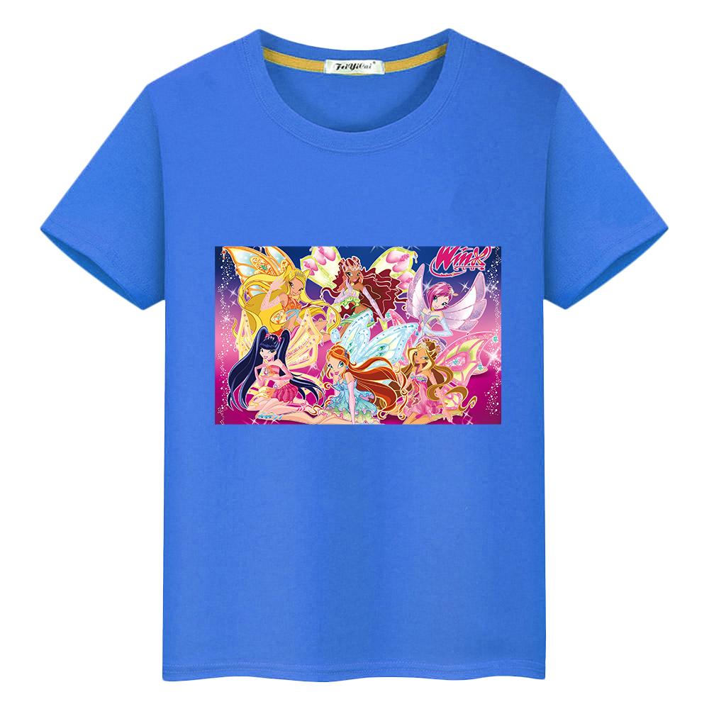 

Футболка Winx Cute Tops для дітей, хлопчиків, 10 років, аніме, коротка футболка з принтом Winx, мультфільм, 100% бавовна, гордість, одяг y2k, дитячий одяг, дитячий одяг 150 синій