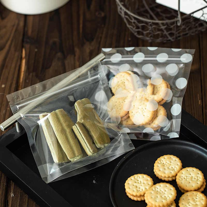 200pcs Transparent Cookie Candy Bags Wave Point Bread Toast Baking Packaging OPP Food Grade Bags