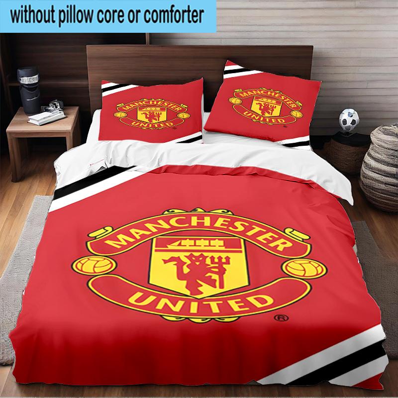 Manchester Crest 3PCS Bedding Set 2D Printing (Includes 1 Duvet Cover + 2 Pillowcases Coreless), Bedroom decor,Fan Gift