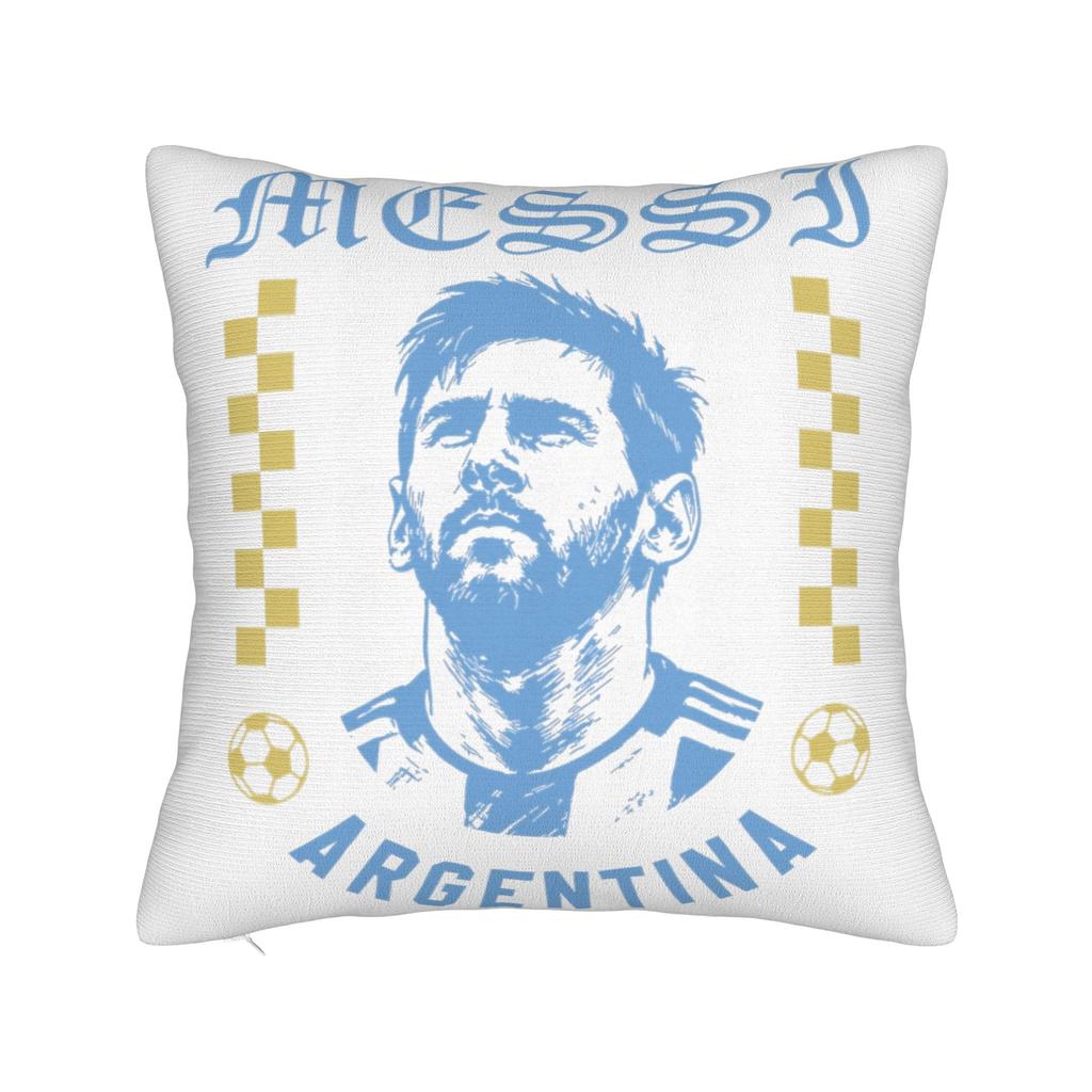 Football Messis Pillowcase Doublesided Printing Polyester Cushion Cover Decorative Pillow Case Cover Home Zipper Xcm