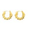 Women's Textured Stainless Steel Hoop Earrings Light Luxury High-End Non-Fading Vacuum Plated Jewelry Accessory