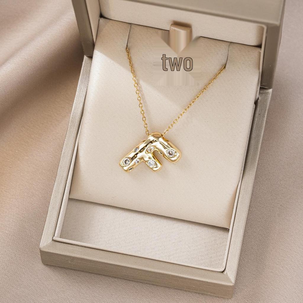 Women's Colorful English Alphabet Necklace - Simple & Trendy Design in Titanium Steel