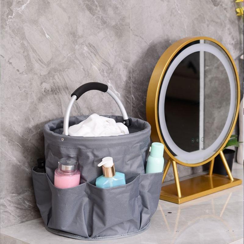 Picnic Basket Collapsible Organizer Bag with Exterior Pocket EVA Handle Splashproof Basket Large Capacity Storage Basket