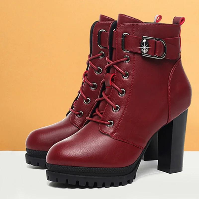 Fashion Shoes Female 2024 Hot Sale Side Zipper Women's Boots Winter Round Toe Velvet Warm Solid Short Barrel Chunky Heels Fashion Boots