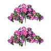 2Pcs Hanging Artificial Morning Glory UV Resistant Realistic Fake Plastic Flower Wedding Party Indoor Outdoor Garden Wall Hanging Faux Bloom