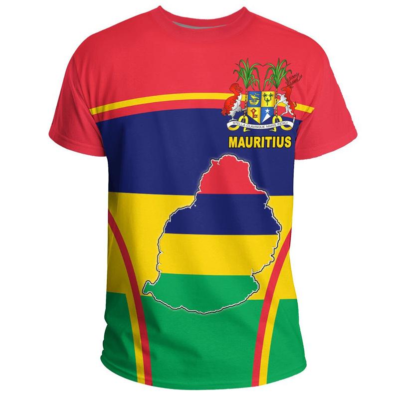 Camiseta con Estampado Africano de Mauricio para Hombre Ropa Moda Calle Cuello Redondo Manga Corta Camisetas Estampadas en 3D Verano Holgadas