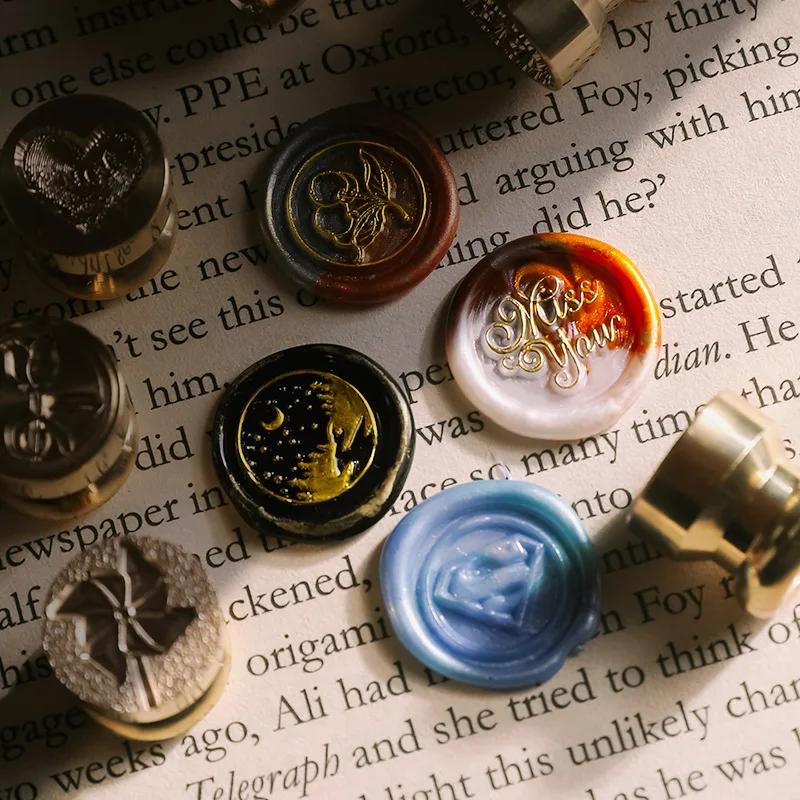 Seal Wax Seal Stamps Head Stamp Retro Metal Plant Seal Floral Plants Scrapbooking Stamps Craft Diy Wedding Decorative Invitation