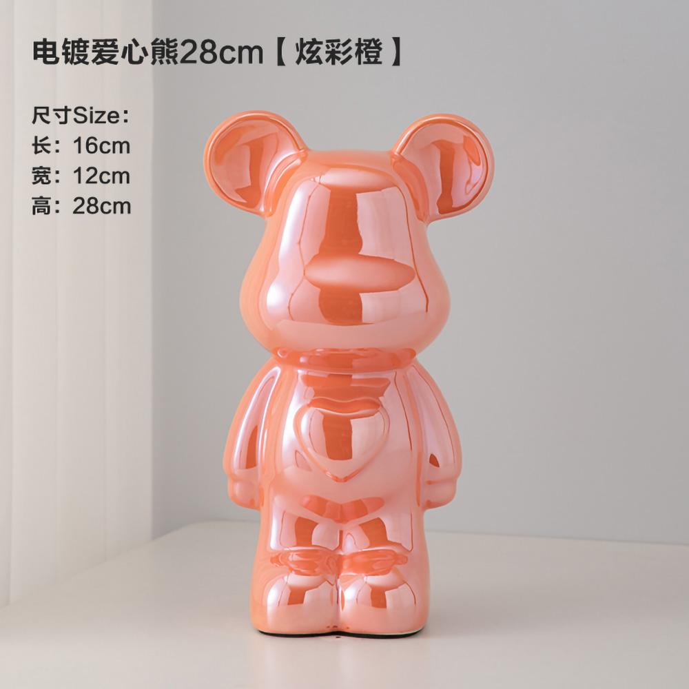 18-28CM European Electroplating Ceramic Care Bear Doll Ornament Home Desktop Living Room Decoration Ornament Decorative Figurine