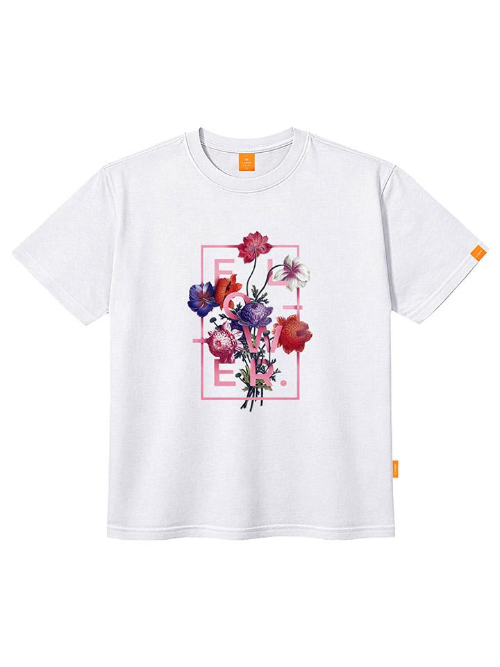 Ellamo Square Flower Short Sleeve T-Shirt Unisex Plus Size S~4Xl (Type B)