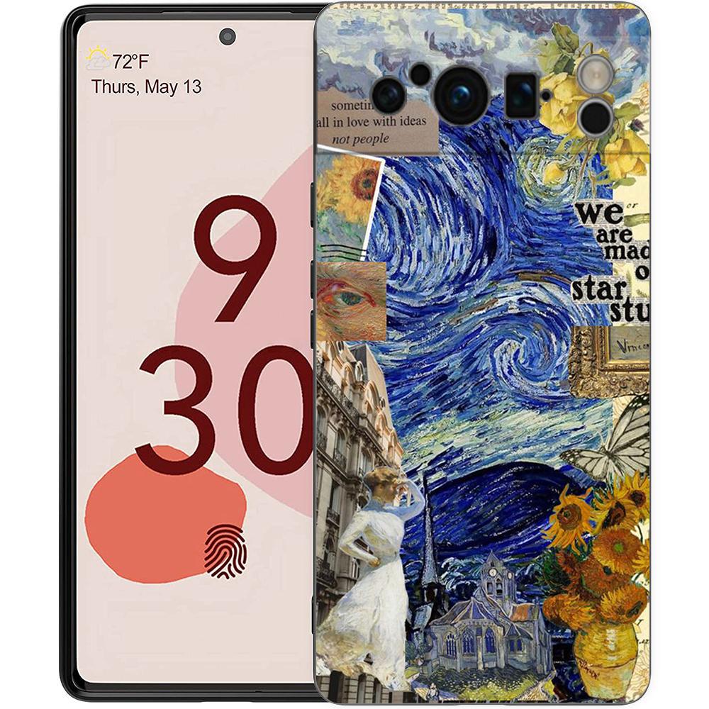 

Звездное небо Ван Гог Искусство Чехол для Телефона Для Google Pixel 8 7 6 Pro 8A 6A 7A 5G Мягкий Силикон Ударопрочный ТПУ Черный Чехол Fundas Pixel 6