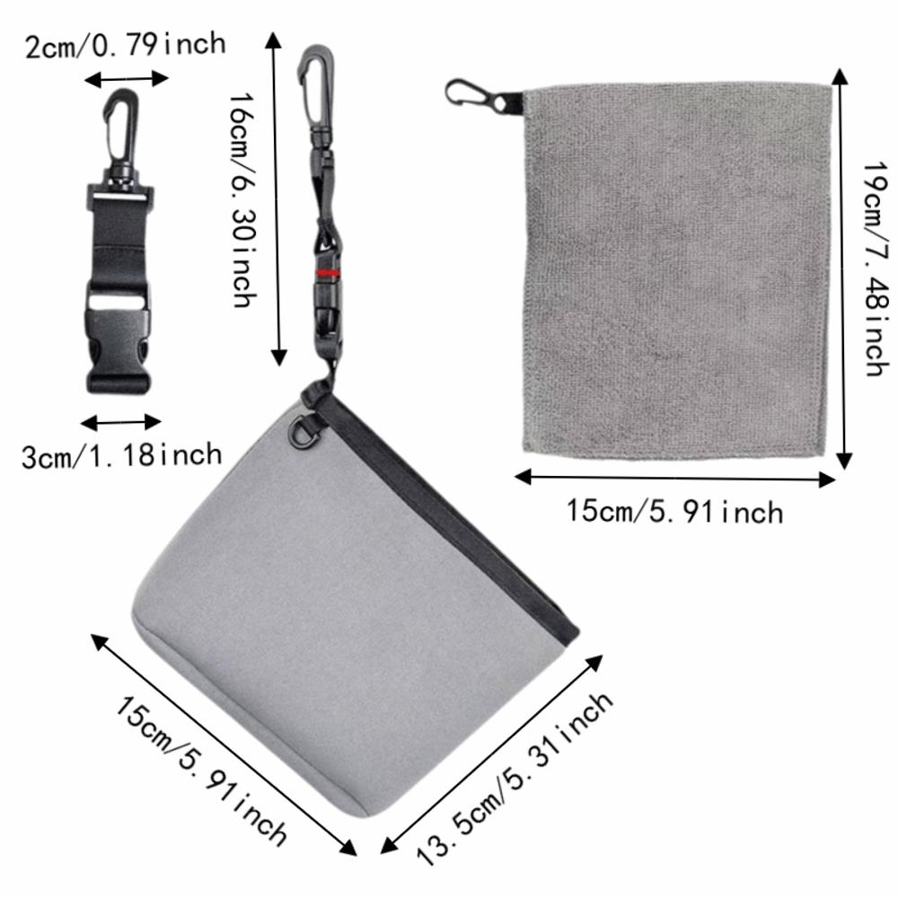 Portable Golf Cleaning Bag Washable Golf Ball Wash Bag  Golf Club Bag Accessories