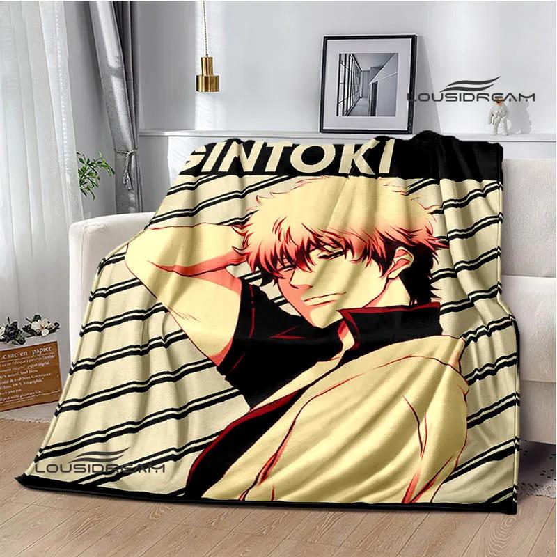 GINTAMA Cartoon Printed Blankets Picnic Blanket Warm Flannel Blankets Home Bed Linings Blankets for Beds Birthday Gift