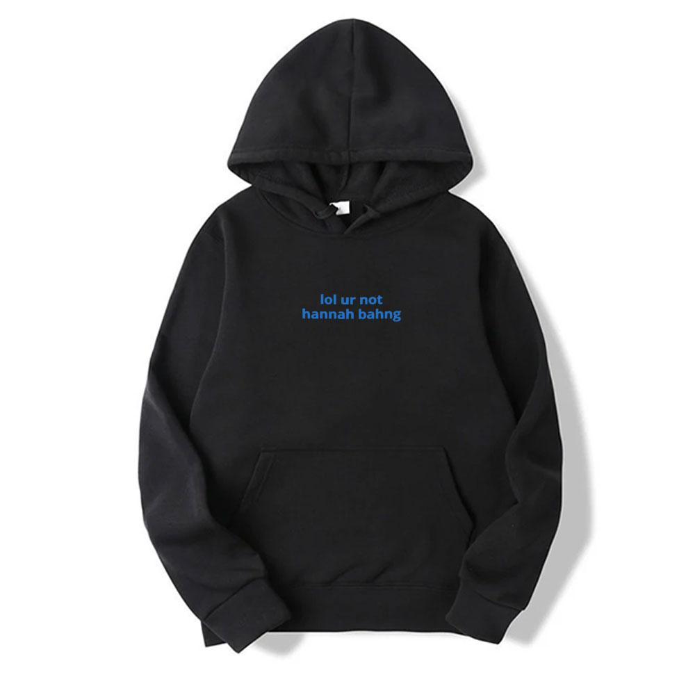 Funny Hannah Bahng Blue Hoodie Women Clothing Casual Hooded Sweatshirt Male Fashion Oversized Hoodies Man Y2k Streetwear