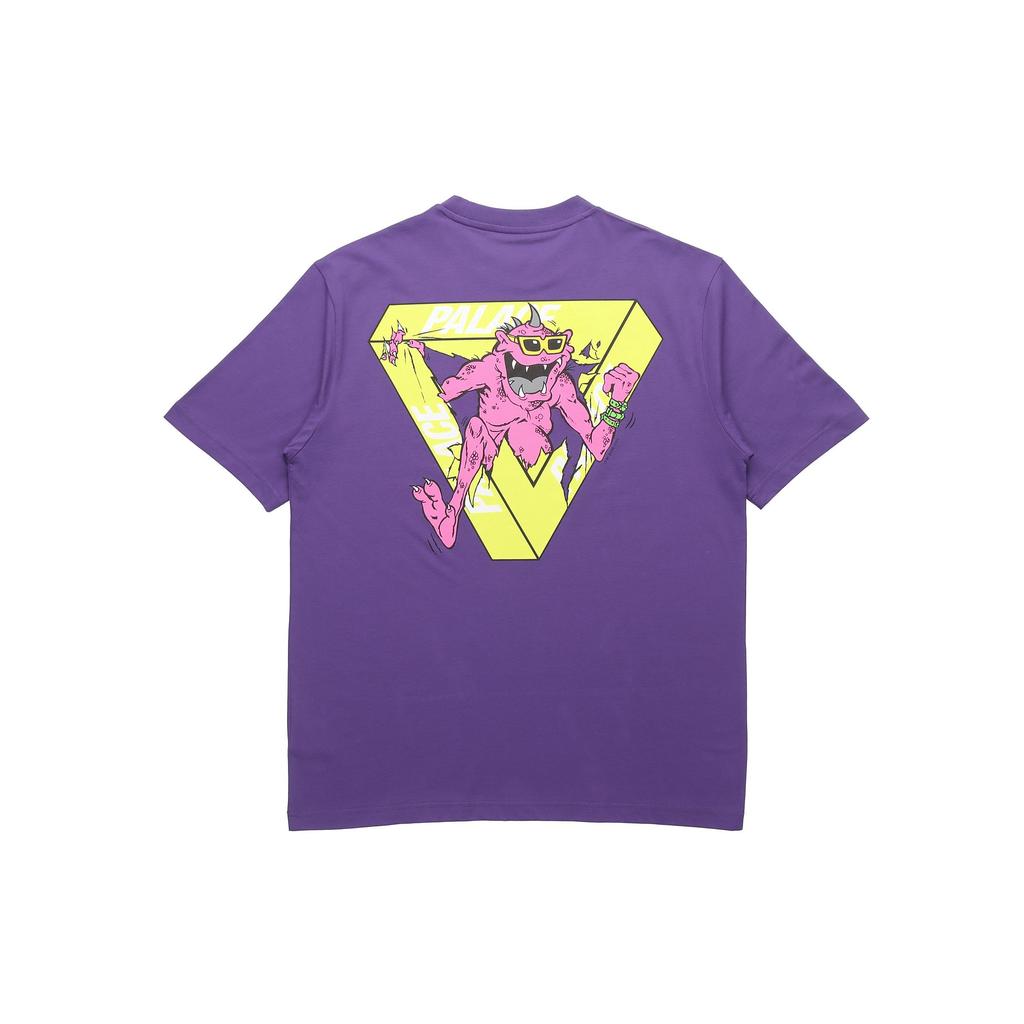 Palace X M-Zone Co-Branded Lil Devil Tri-Ferg Pattern Short Sleeve T-Shirt Unisex Tops Purple P20TS086
