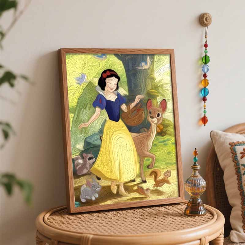 Disney Oil Painting Painting Art Snow White's Forest Friends Cultivating Interest Hobby Gifts Home Decoration