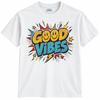 Good Vibes T-Shirt Retro Pop Art Smiley Face Graphic Tee Positive Vibes S - 5XL