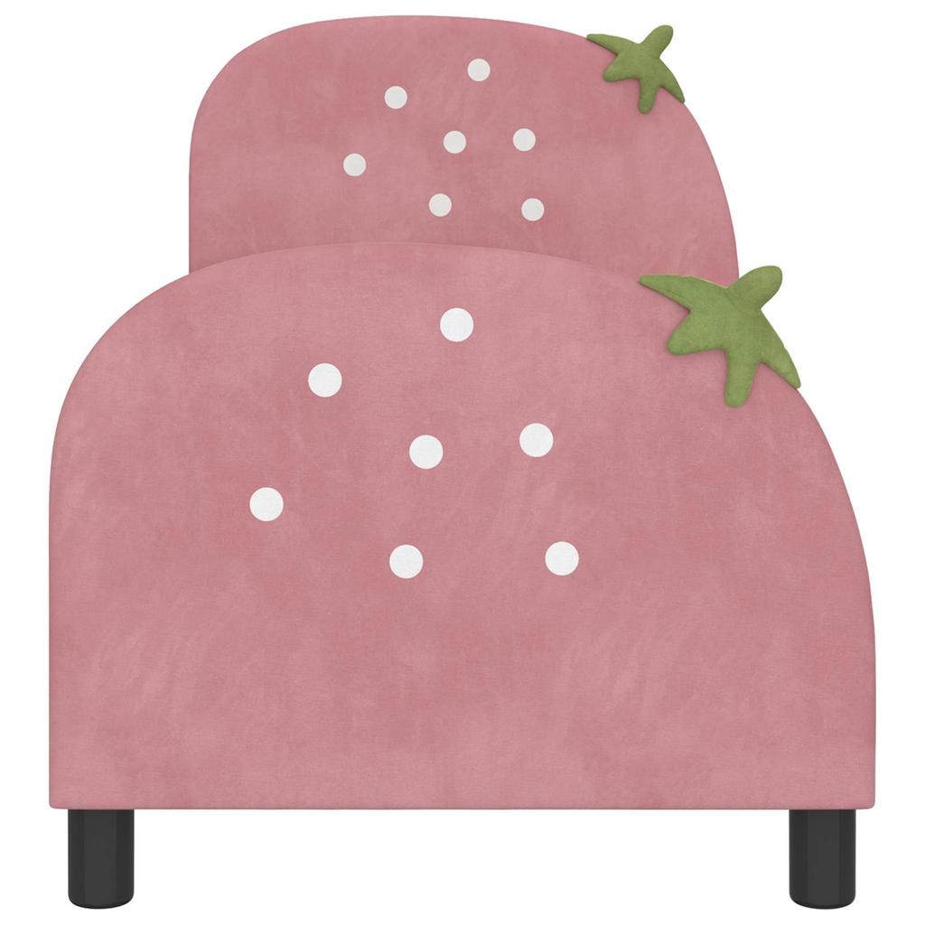 Kids Bed Frame with Headboard Pink 70 x 140 cm Velvet