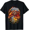 Retro Bear with Cheese Grater Hat and Sunglasses Sunse Funny T-Shirt