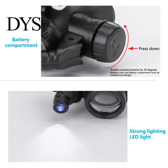 Magnifying Glass 1 Set Head Mount Magnifier 2 LED Lights Adjustable Loupe Dimmable 8/15/23 Times Circuit Board Headband Home Supply Head-mounted