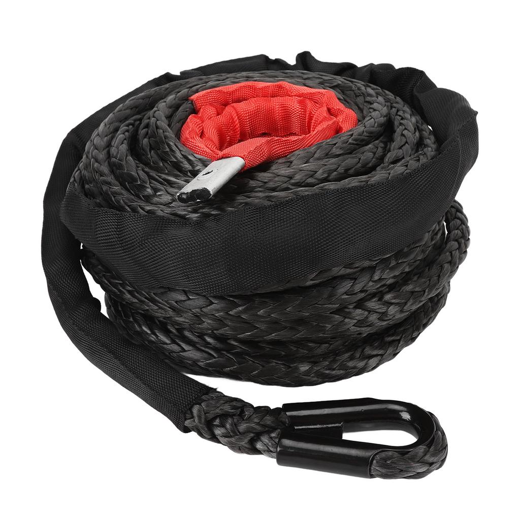 Synthetic Winch Rope with Protective Sleeve 9.5mm X 23m 7.5T High Strength Winch Rope Cable for 4WD