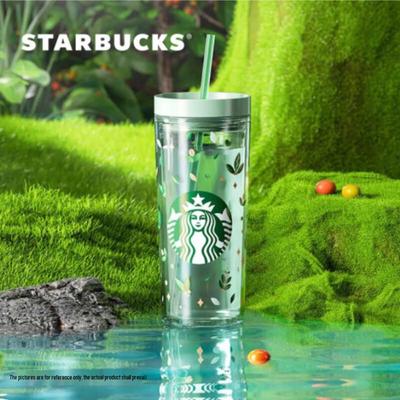 Starbucks Green Wilderness genomskinligt sugrörsglas