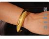 INS Style 18K Gold Plated Crescent C-Shaped Polished Titanium Steel Bangle for Women