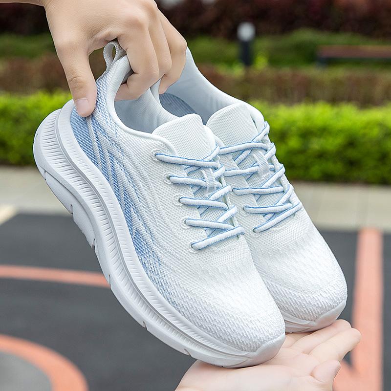 Big Size 43 Sports Shoes for Women 2025 New Fashion Korean Version Trendy Fly Woven Breathable Anti Slip Lightweight Running Sho