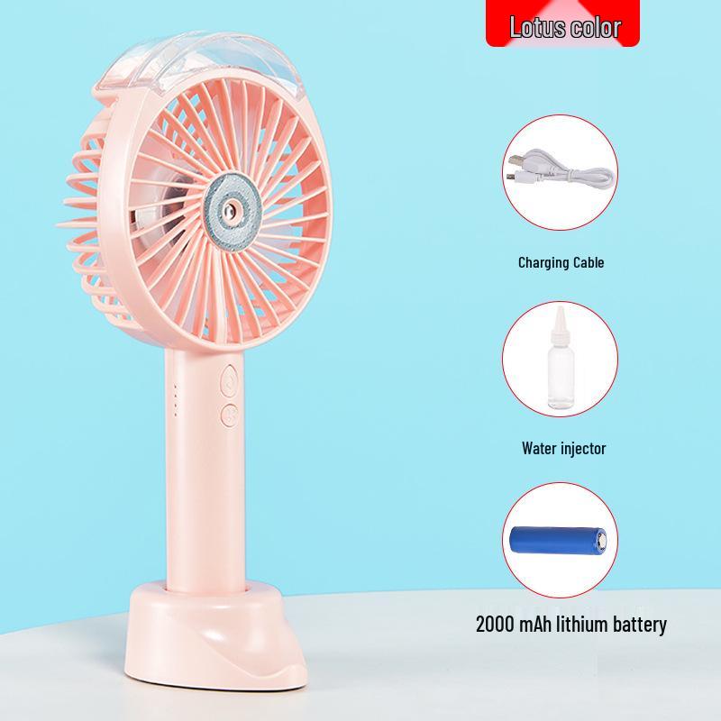 Rechargeable Ultra-Quiet Handheld Spray Cooling Mini Fan for Dorms 0mAh