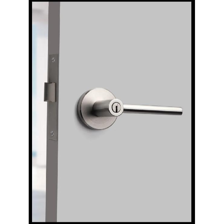 304 Stainless Steel Three-pole Handle Lock Single Tongue Bathroom Interior Door Lock Aisle Fire Door Door Lock With Key