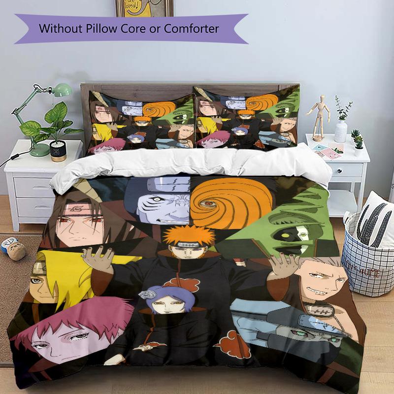 Naruto Characters Collage Print 3Pcs Bedding Setduvet Cover With 2 Bedropillowcase Home Birthday Gift