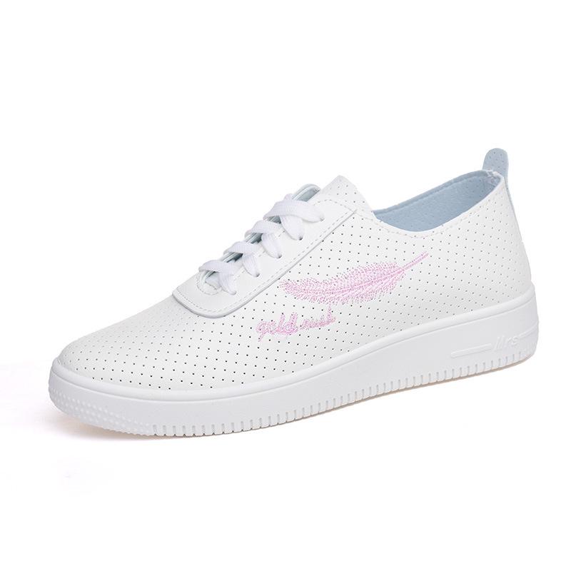 Women s White Spring/Summer Breathable Mesh Shoes - Lightweight, Versatile Campus Sports Sneakers 36 розовый