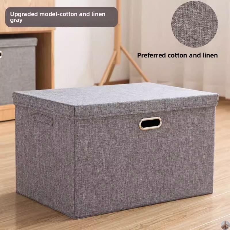 Cotton and Linen Fabric Storage Box Foldable Covered Box Home Clothes Storage Box Toy Finishing Box Storage Box Storage Boxes