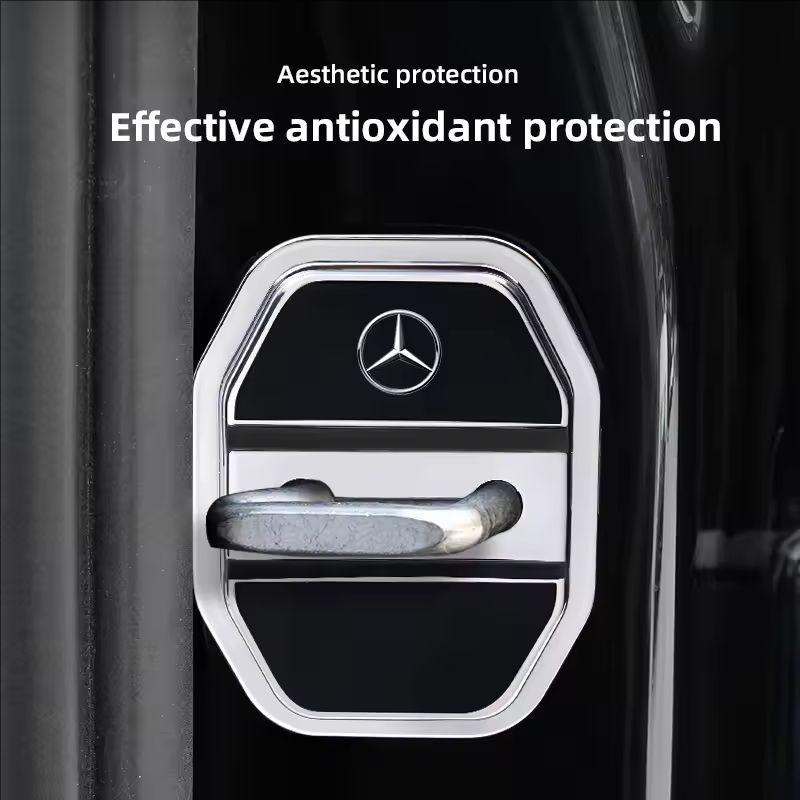 4Pcs Silicone Car Door Lock Buckle Protector Cover For Mercedes Benz AMG W168 W204 W205 W203 W211 W212 W213 W201 W210 GLA GLC BGHKM1